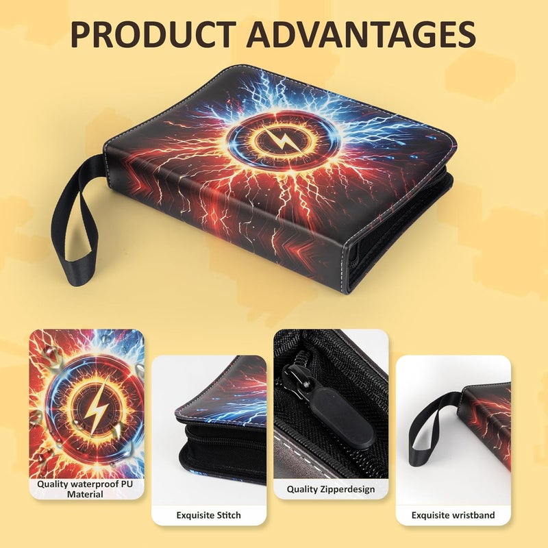 KKTROVE Trading Card Binder Album, 400 Pockets, 50 Removable 4-Pocket Pages, Waterproof (Multicolor) - Image 5